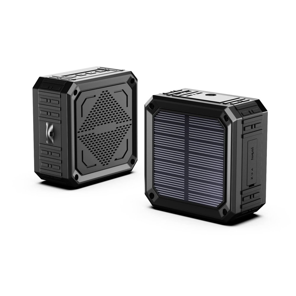 ABFOCE Solar Speaker Portable IPX6 Waterproof Bluetooth Speakers 15 Hours of Playtime Rich Stereo Bass Shockproof Dustproof for Home and Outdoor Wireless Speaker(1-Pack)