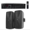 Rockville WET-7020B Bundle: (2) 5.25 in 70V Indoor/Outdoor Wall Speakers 40W RMS Black, RCS80-1 60-Watt 70V Commercial Bluetooth Amplifier Receiver, 3-Items view 1