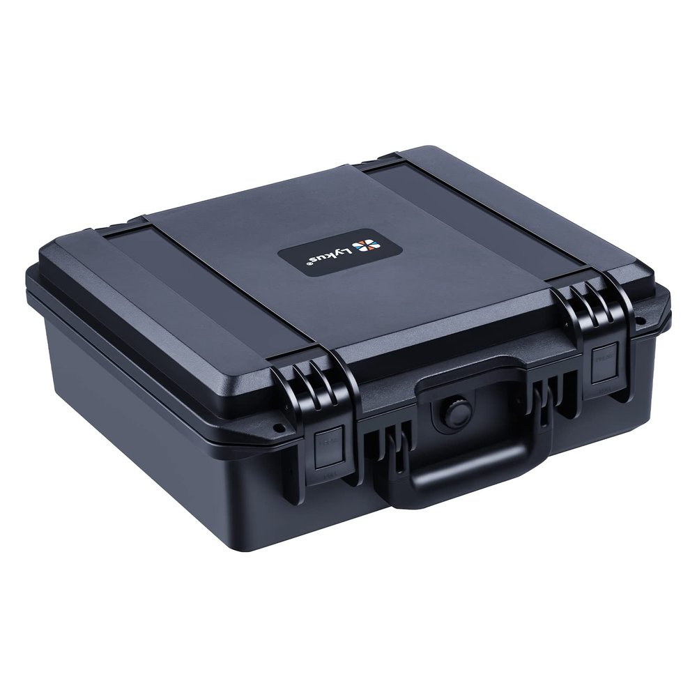 Lykus HC-3510 Waterproof Hard Case with Customizable Foam Insert, Interior Size 13.78x11.81x5.12 in,Suitable for camera,lens,drone,mic,flashlight,telescope,action cam,electronics,tools,and more