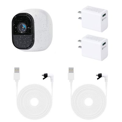 2Pack Power Cable for Arlo Pro and Arlo Pro 2, 16.4Ft/5m Weatherproof USB Cable, with Quick Charge 3.0 Power Adapter Continuously Charging Your Security Camera - by ALERTCAM