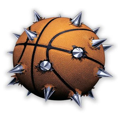 Basketball Spikes - 3" Vinyl Sticker - for Car Laptop I-Pad Phone Helmet Hard Hat - Waterproof Decal
