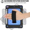 360 Rotating Case Compatible with iPad 9th 8th 7th Generation 10.2 inch Case Kickstand Shockproof Heavy Duty with Shoulder Strap Hand Strap, Black+Blue view 2