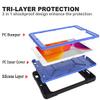 360 Rotating Case Compatible with iPad 9th 8th 7th Generation 10.2 inch Case Kickstand Shockproof Heavy Duty with Shoulder Strap Hand Strap, Black+Blue view 3