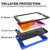 360 Rotating CAse Compatible with iPad 10.2 inch 2020 2019 8th 7th Generation case with Pencil Holder Kickstand Shockproof Heavy Duty with Shoulder Strap Hand Strap,Blue+Black view 2