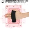 360 Rotating Case Compatible with iPad 10.2 inch 8th 7th Gen case with Pencil Holder Kickstand Shockproof Heavy Duty with Shoulder Strap Hand Strap,Rose Gold view 3