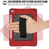 360 Rotating CAse Compatible with iPad 10.2 inch 2020 2019 8th 7th Generation case with Pencil Holder Kickstand Shockproof Heavy Duty with Shoulder Strap Hand Strap,Red+Black view 3