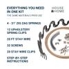 House2Home 31" Couch Spring Repair Kit to Fix Sofa Support for Sagging Cushions - Includes 4pk of Springs, Upholstery Spring Clips, Seat Stay Wire, Screws, and Installation Instructions view 2