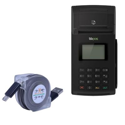 BoxWave Cable Compatible with BBPOS WisePad2 Plus - miniSync, Retractable, Portable Sync Cable