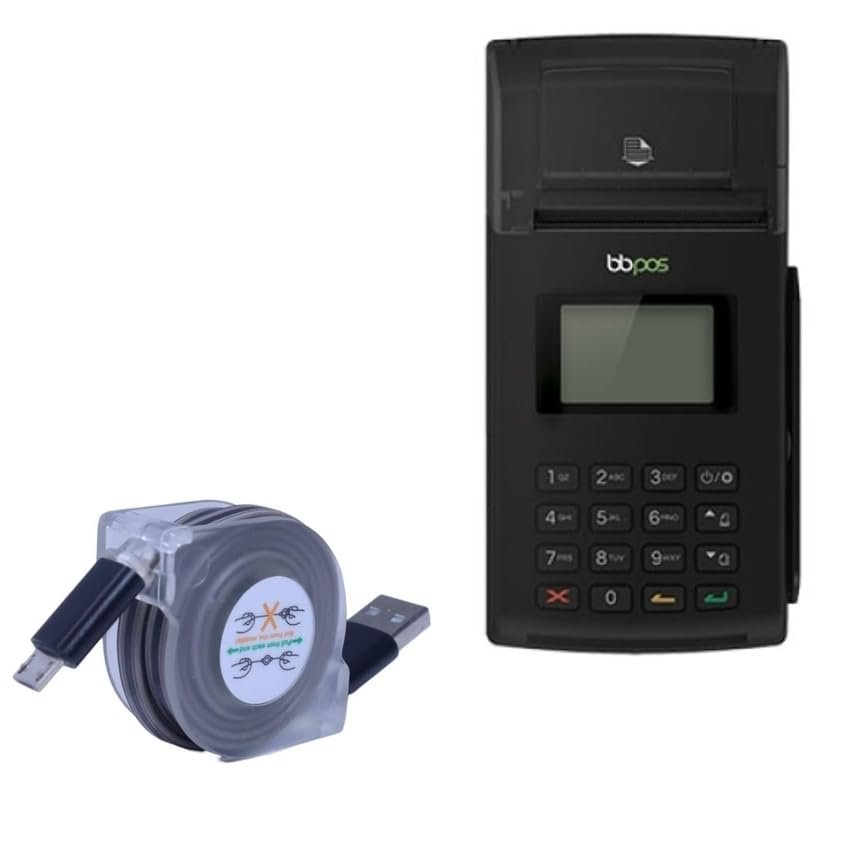 BoxWave Cable Compatible with BBPOS WisePad2 Plus - miniSync, Retractable, Portable Sync Cable
