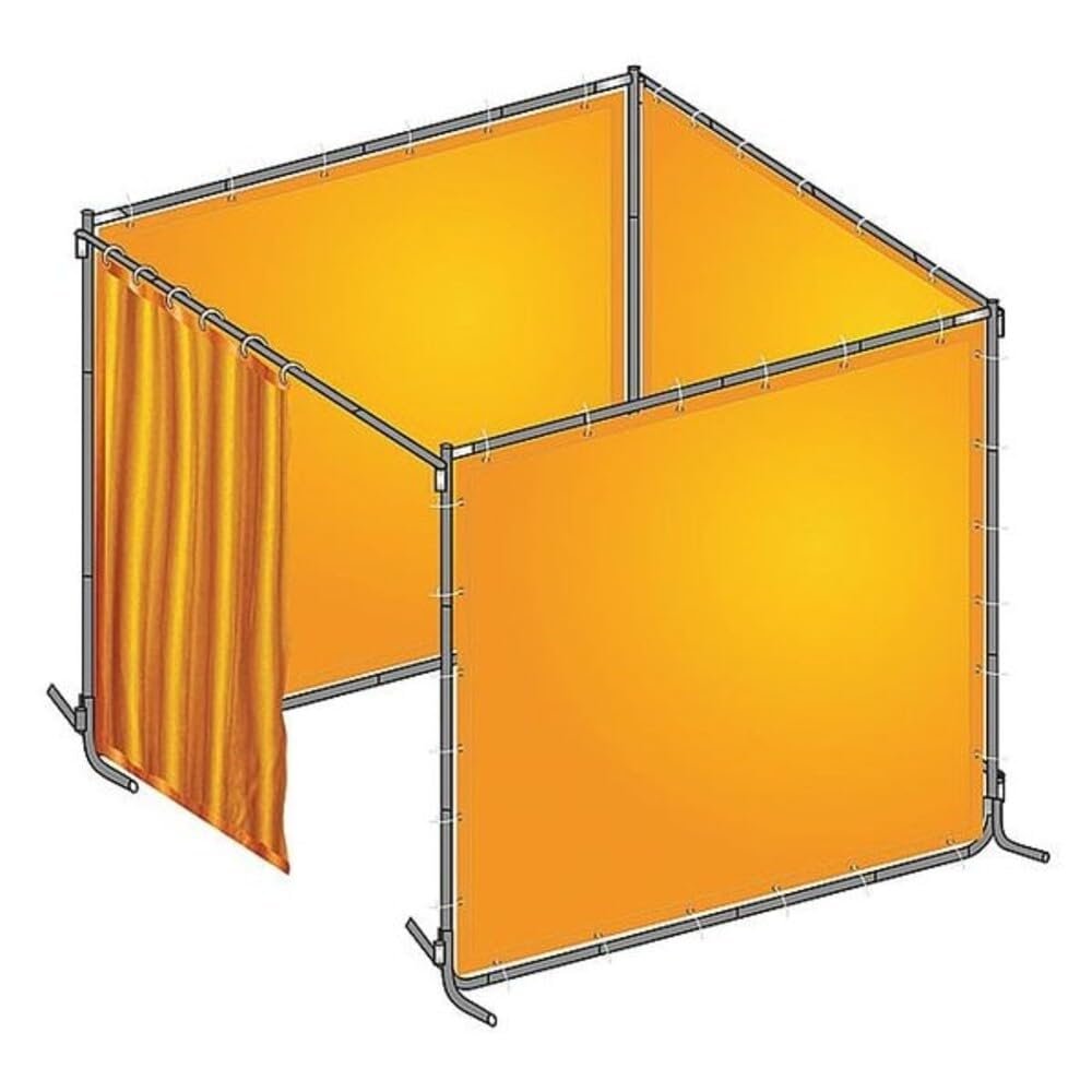 Welding Booth, 8 ft. W, 6 ft., YLW Org