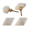 AMOYSTONE 4Pack White Drawer Knobs Natural Selenite Stone Dresser Knobs Handle Pulls Cabinet Cupboard Kitchen Door Knobs Nursery Kids, 30mm Screw view 2