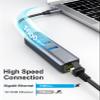 ABLEWE USB C to Ethernet Adapter, 4-in-1 RJ45 to USB-C/Thunderbolt 3 to Gigabit Ethernet LAN Network Adapter for MacBook Pro/Air 2023/2024, iPad Pro, iPhone 15/16 Pro/Max, Chromebook, XPS,Surface Book view 2
