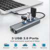 ABLEWE USB C to Ethernet Adapter, 4-in-1 RJ45 to USB-C/Thunderbolt 3 to Gigabit Ethernet LAN Network Adapter for MacBook Pro/Air 2023/2024, iPad Pro, iPhone 15/16 Pro/Max, Chromebook, XPS,Surface Book view 3