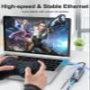 ABLEWE USB C to Ethernet Adapter, 4-in-1 RJ45 to USB-C/Thunderbolt 3 to Gigabit Ethernet LAN Network Adapter for MacBook Pro/Air 2023/2024, iPad Pro, iPhone 15/16 Pro/Max, Chromebook, XPS,Surface Book view 4