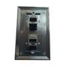 BUPLDET 2 Port Ethernet Wall Plate Black- Single Gang Cat6 RJ45 Ethernet Cable Wall Plate Female to Female Faceplate view 2