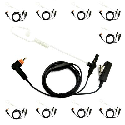 [10-Pack] ProMaxPower 2-Wire FBI Style Acoustic Tube Earpiece with PTT Mic Compatible with Motorola Radios PMLN7157A, SL1K, SL2K, SL1M, SL300, SL3500e, SL4000e, SL7000, SL8550