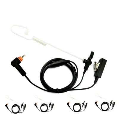 [5-Pack] ProMaxPower 2-Wire FBI Style Acoustic Tube Earpiece with PTT Mic Compatible with Motorola Radios PMLN7157A, SL1K, SL2K, SL1M, SL300, SL3500e, SL4000e, SL7000, SL8550