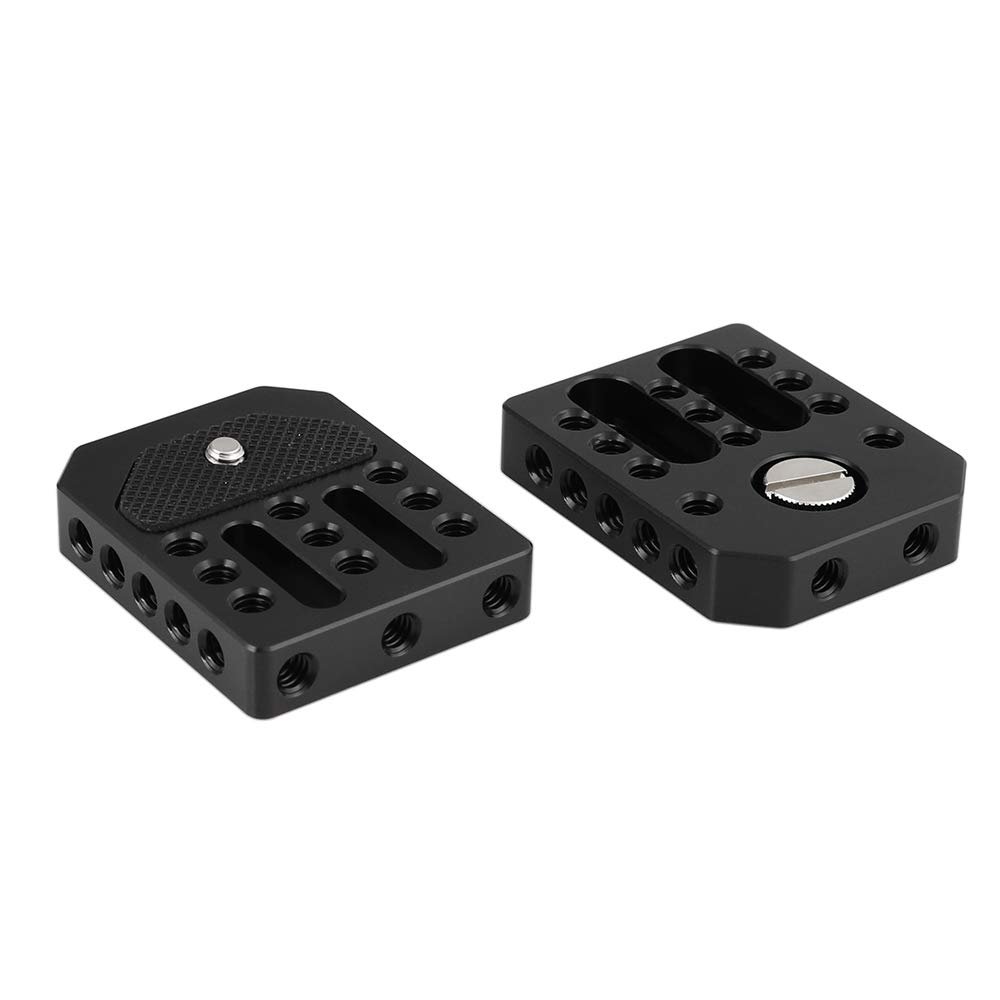 CAMVATE Universal Base Plate with 1/4" Threads Mount for Director's Monitor Cage Kit (2 Pieces) - 2307