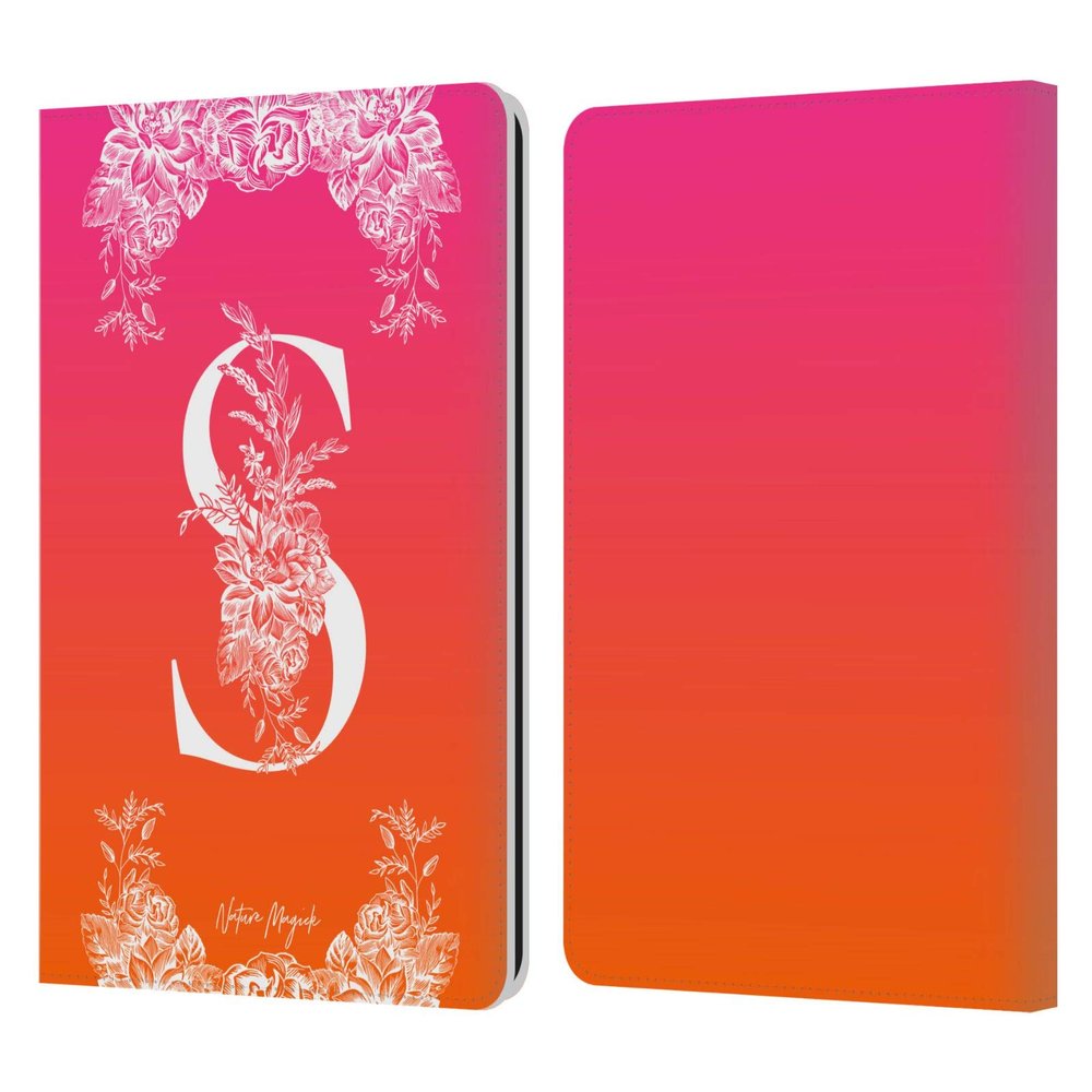 Head Case Designs Officially Licensed Nature Magick Letter S White Floral Monogram 2 Leather Wallet Case Compatible with Kindle Paperwhite 1/2 / 3