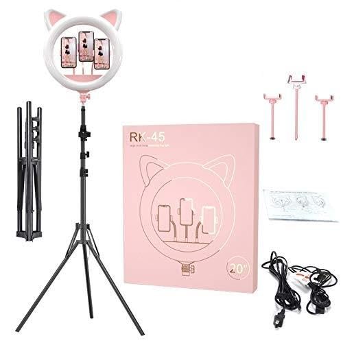 20 Inch LED Professional Cute Cat Ear Live broadcast Light Live Streaming Ring Light Studio Photography Tattoo Fill Light (01)
