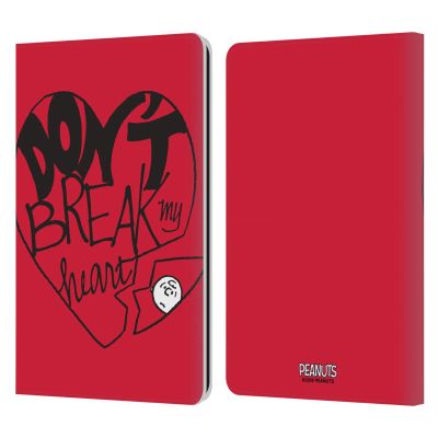 Head Case Designs Officially Licensed Peanuts Don't Break My Heart Sealed with A Kiss Leather Wallet Case Compatible with Kindle Paperwhite 1/2 / 3