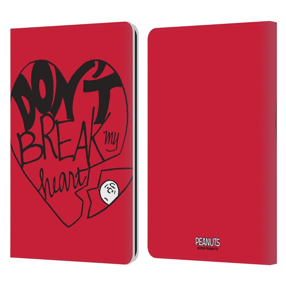 Head Case Designs Officially Licensed Peanuts Don't Break My Heart Sealed with A Kiss Leather Wallet Case Compatible with Kindle Paperwhite 1/2 / 3