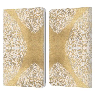Head Case Designs Officially Licensed Micklyn Le Feuvre White Gouache Floral Patterns Leather Wallet Case Compatible with Kindle Paperwhite 1/2 / 3