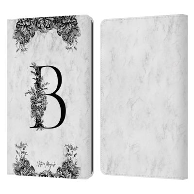 Head Case Designs Officially Licensed Nature Magick Letter B B&W Marble Monogram 1 Leather Wallet Case Compatible with Kindle Paperwhite 1/2 / 3