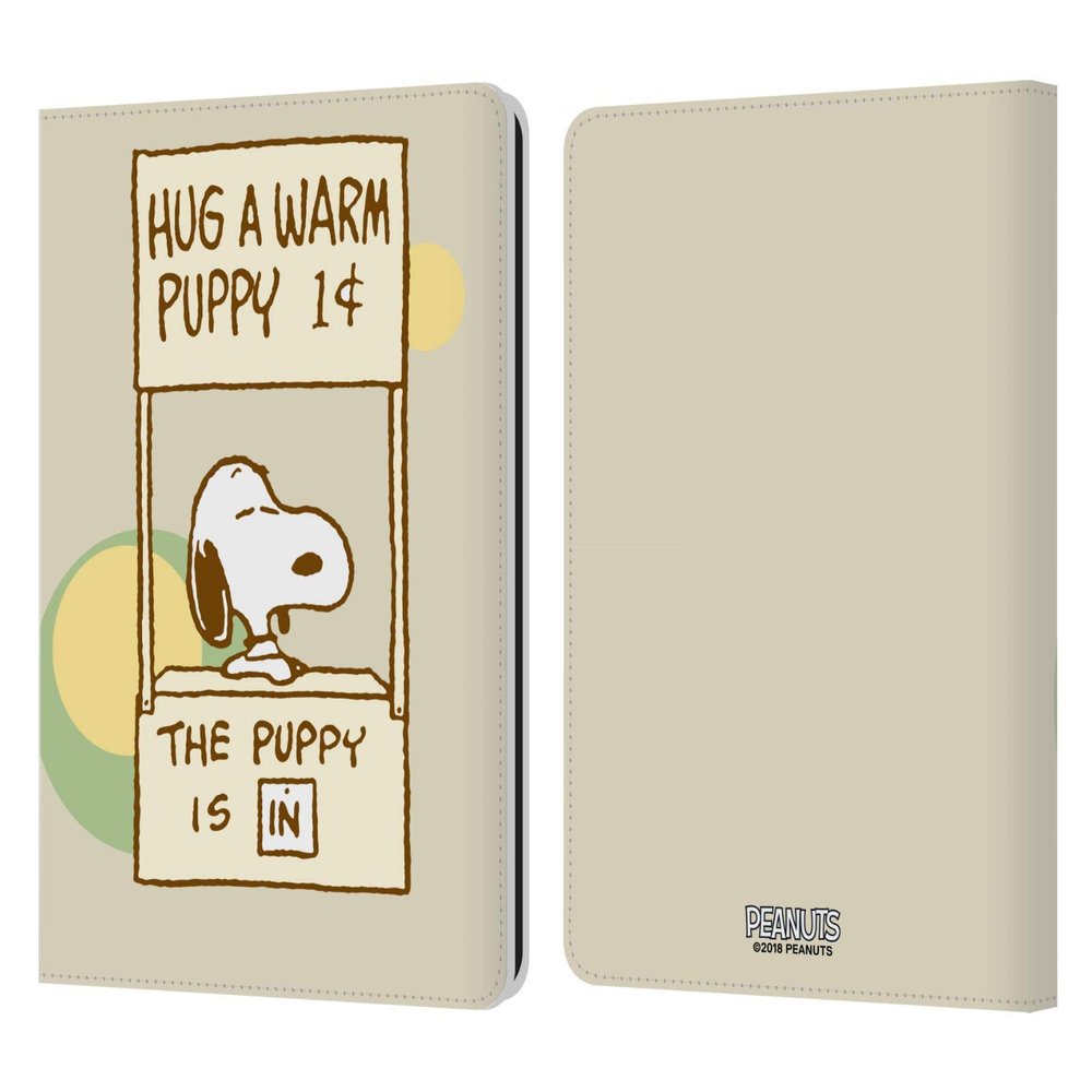 Head Case Designs Officially Licensed Peanuts Warm Snoopy Hug Leather Wallet Case Compatible with Kindle Paperwhite 1/2 / 3