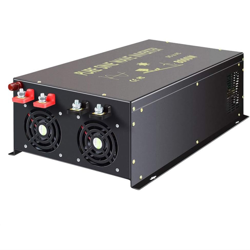 WZRELB 8000W 12V AC to 120V DC Pure Sine Wave Solar Power Inverter - RV, Camping, Solar System