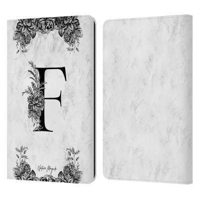 Head Case Designs Officially Licensed Nature Magick Letter F B&W Marble Monogram 1 Leather Wallet Case Compatible with Kindle Paperwhite 1/2 / 3