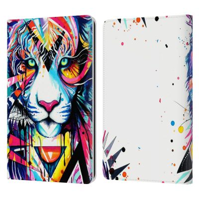 Head Case Designs Officially Licensed Pixie Cold Shattered Tiger Cats Leather Wallet Case Compatible with Kindle Paperwhite 1/2 / 3