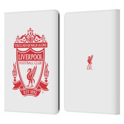 Head Case Designs Officially Licensed Liverpool Football Club White Crest 2 Leather Wallet Case Compatible with Kindle Paperwhite 1/2 / 3