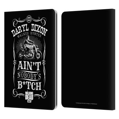 Head Case Designs Officially Licensed AMC The Walking Dead Motorcycle Black White Daryl Dixon Biker Art Leather Wallet Case Compatible with Kindle Paperwhite 1/2 / 3