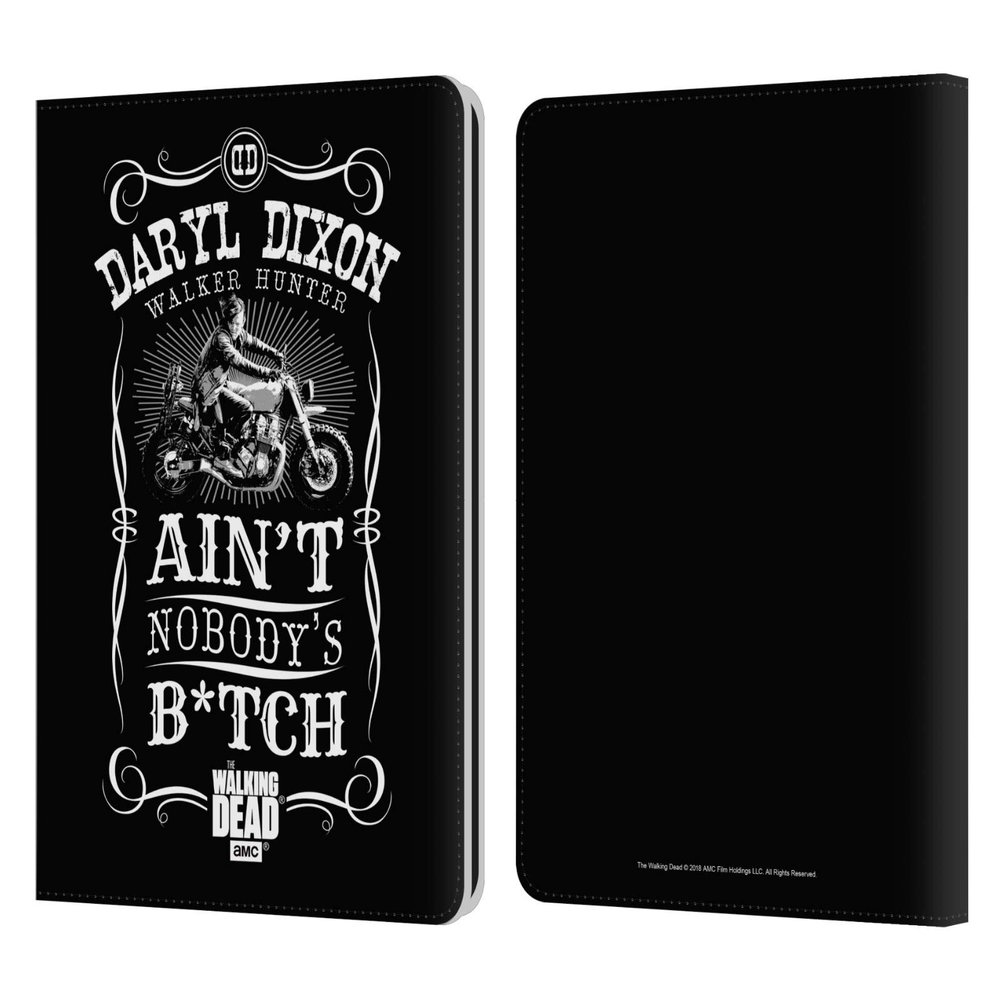 Head Case Designs Officially Licensed AMC The Walking Dead Motorcycle Black White Daryl Dixon Biker Art Leather Wallet Case Compatible with Kindle Paperwhite 1/2 / 3