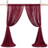 10ftx8ft Burgundy Chiffon Backgrounds Fabric Photo Booth Backdrop Curtains for Weddings Arch Birthday Party Supplies Photo Studio Decoration view 1