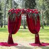 10ftx8ft Burgundy Chiffon Backgrounds Fabric Photo Booth Backdrop Curtains for Weddings Arch Birthday Party Supplies Photo Studio Decoration view 2