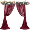 10ftx8ft Burgundy Chiffon Backgrounds Fabric Photo Booth Backdrop Curtains for Weddings Arch Birthday Party Supplies Photo Studio Decoration view 3