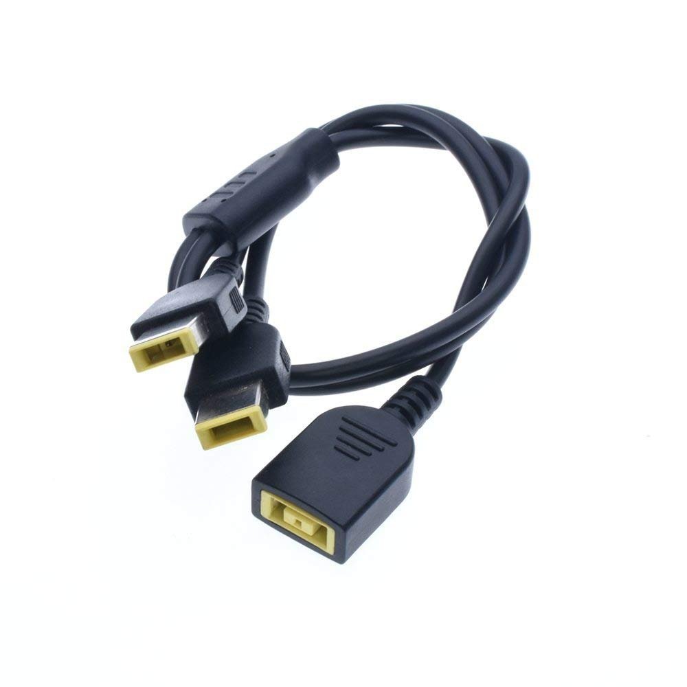 1 Female to 2 Male DC Power Jack Adapter Cable Connector for ThinkPad X1 Carbon Laptop Power Adapter Charger