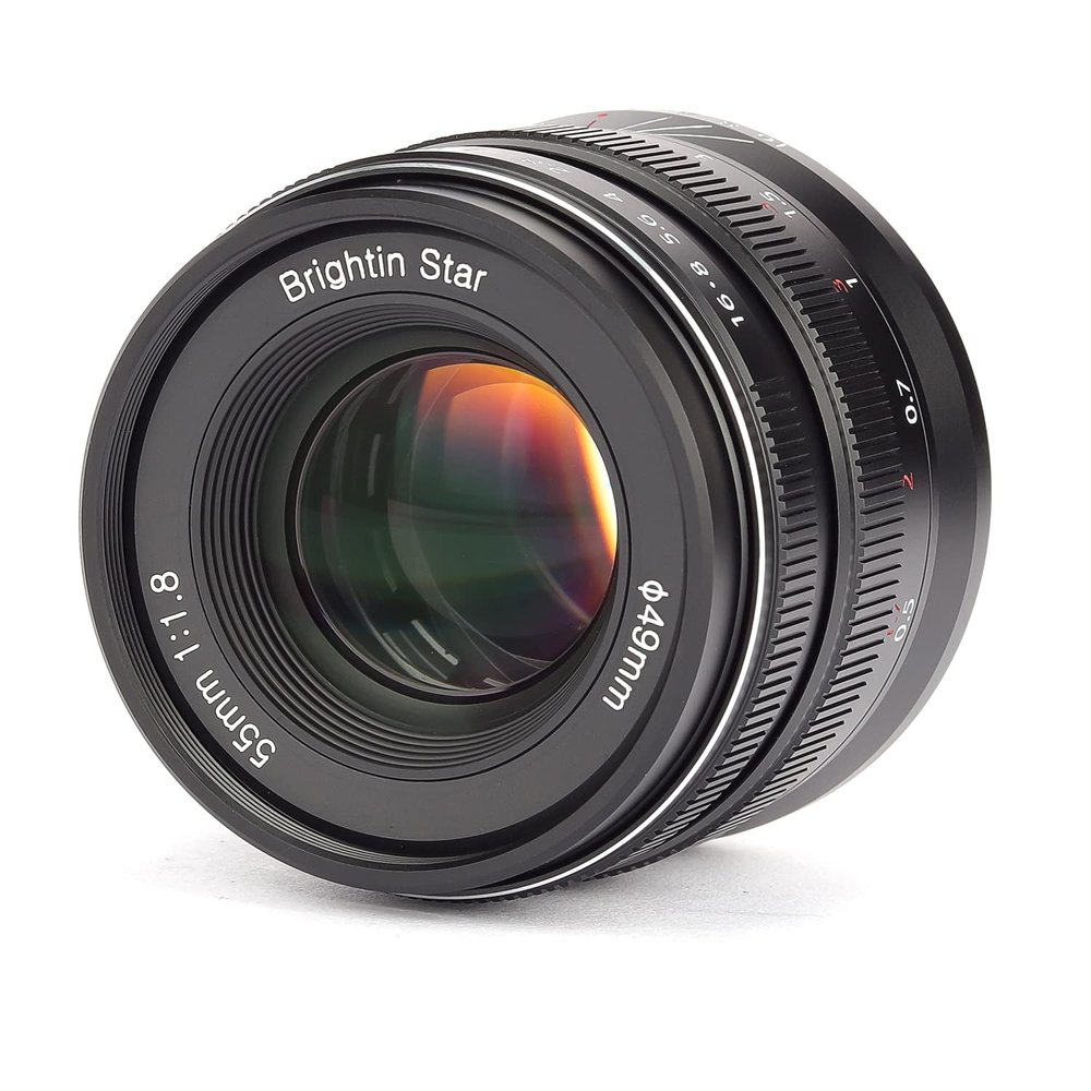 Brightin Star 55mm F1.8 Full Frame Manual Focus MF Large Aperture Prime Standard Fixed Focal Lens, Fit for Canon RF-Mount EOS-RP, R, R5,R7, R6, R3, R10