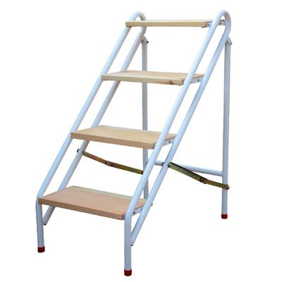XWZJY 3/4 Step Ladder Wooden Folding Lightweight Non-Slip Ascending Stepladder Metal Frame Multifunction Storage Shelf Shoe Rack Home Garden Tool,Max Load 150kg