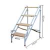 XWZJY 3/4 Step Ladder Wooden Folding Lightweight Non-Slip Ascending Stepladder Metal Frame Multifunction Storage Shelf Shoe Rack Home Garden Tool,Max Load 150kg view 2