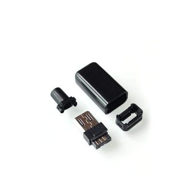 100sets DIY Micro USB Male Plug Connectors Kit w/Covers Black