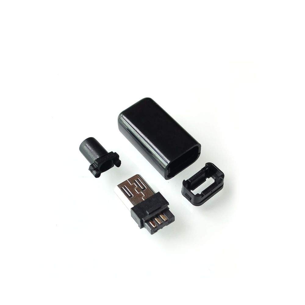 100sets DIY Micro USB Male Plug Connectors Kit w/Covers Black