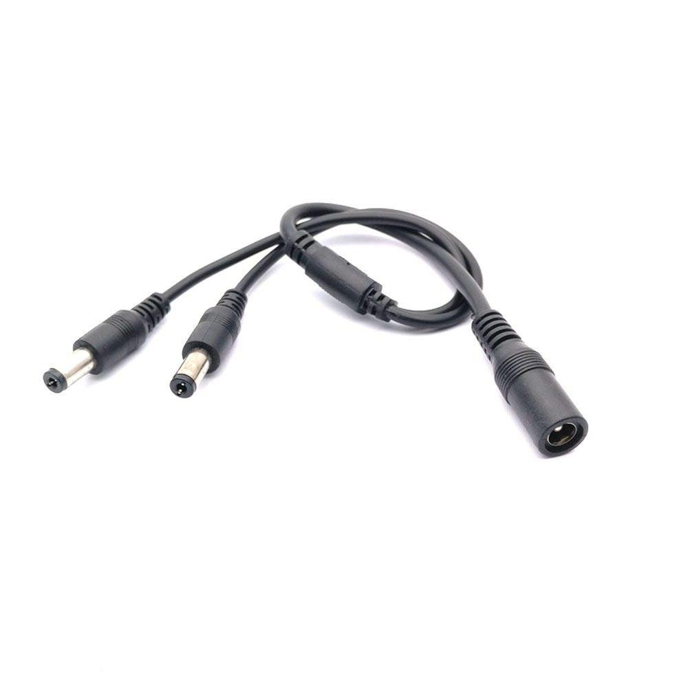 10pcs DC Power 5.5x2.1mm 1 Female to 2 Male Plug Cable Splitter Adapter for Security CCTV Camera