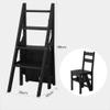 XWZJY Folding Ladder Stool- Small Bamboo Stepladder 4 Step Staircase Chairs - Multipurpose Flower Rack/Plant Stand,Lightweight Garden Tools (Color : Black) view 4