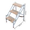 XWZJY 3/4 Step Ladder Wooden Folding Lightweight Non-Slip Ascending Stepladder Metal Frame Multifunction Storage Shelf Shoe Rack Home Garden Tool,Max Load 150kg view 2