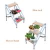 XWZJY 3/4 Step Ladder Wooden Folding Lightweight Non-Slip Ascending Stepladder Metal Frame Multifunction Storage Shelf Shoe Rack Home Garden Tool,Max Load 150kg view 3