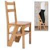 XWZJY 3-Layer Step Stool Thickening Wooden Staircase Chairs Creative Folding Plant Stand Ladder for Living Room/Kitchen/Balcony,40X46X89cm,Wood Color view 1