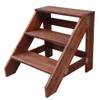 XWZJY 3 Tier Wood Ladder - Household Small Foot Stools Indoor Multifunction Stepladder Storage Shelf for Living Room/Balcony Light Garden Tools,Max Load 100kg view 1